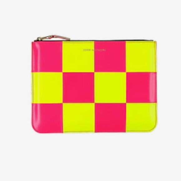 Comme Des Garçons Wallet Fluo Square zipped square pouch - Picture 1 of 8